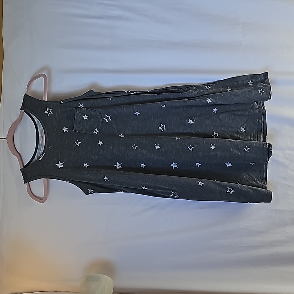 Sonoma gray dress with Stars with pockets and front pockets midi dress